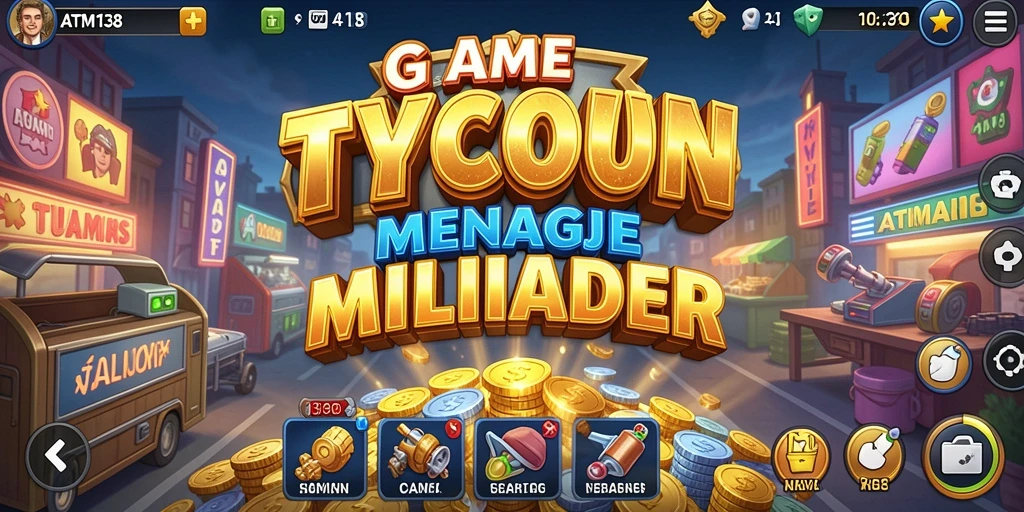 Tampilan gameplay <strong>ATM138</strong> yang menarik dengan berbagai pilihan usaha.