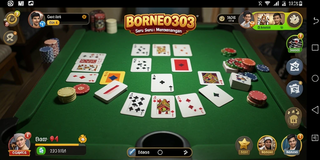 Gambaran gameplay seru Gaple di BORNEO303.