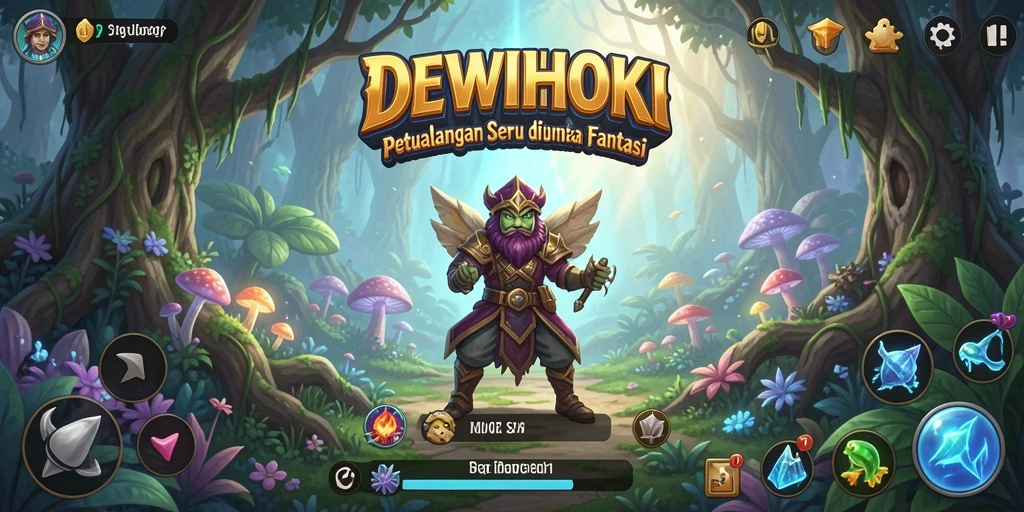Tampilan gameplay seru di dunia fantasi DEWIHOKI.