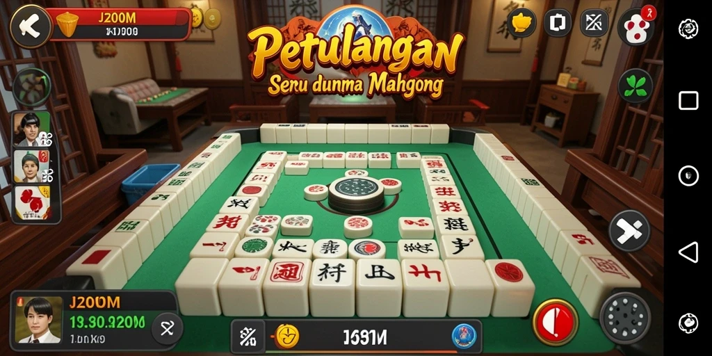 Screenshot J200M dengan gameplay Mahjong yang seru dan menarik.