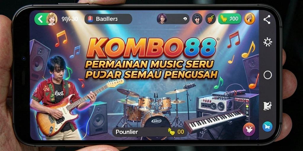 Tampilan gameplay KOMBO88 yang seru dengan alunan musik.