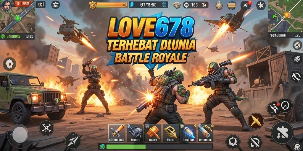Screenshot gameplay LOVE678 menampilkan aksi pertempuran yang mendebarkan.