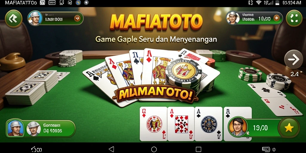 Screenshot MAFIATOTO yang menampilkan gameplay Gaple yang seru.