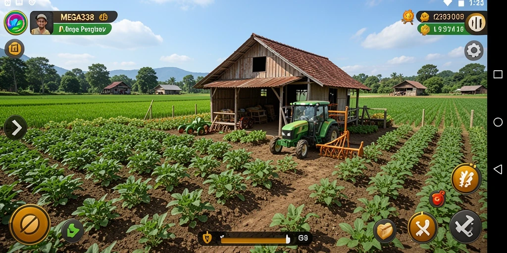 Tampilan gameplay menarik dengan aktivitas pertanian yang seru.