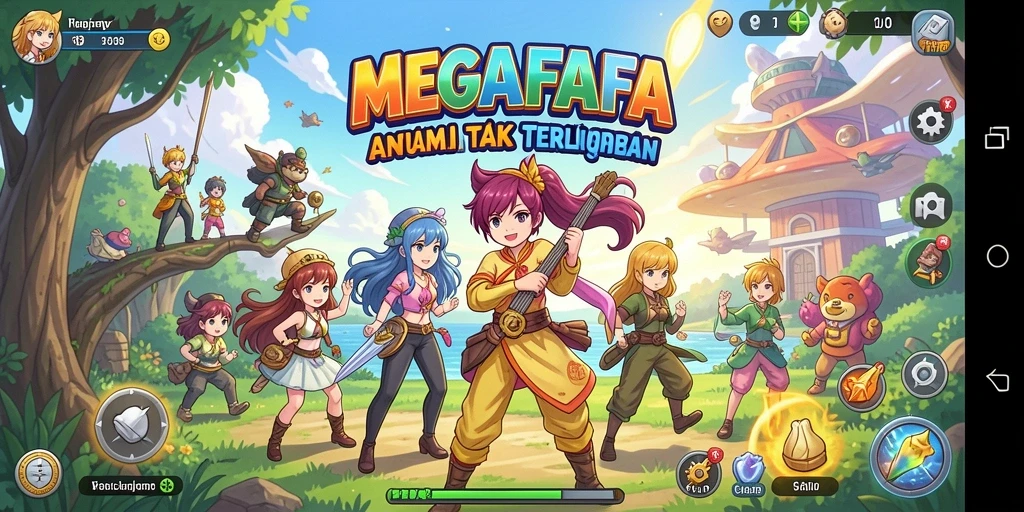 Gameplay seru dari MEGAFAFA yang menampilkan aksi karakter Anime.