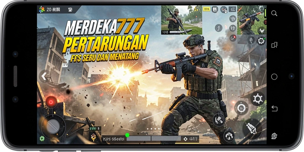 Gameplay intens dari MERDEKA777 dalam mode FPS yang memukau.