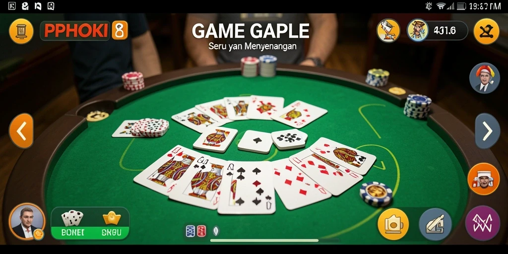 Screenshot PPHOKI menampilkan gameplay Gaple yang kompetitif dan seru.