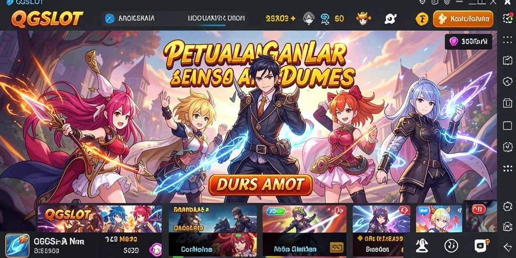 Tampilan gameplay menarik dengan karakter anime yang beraksi.
