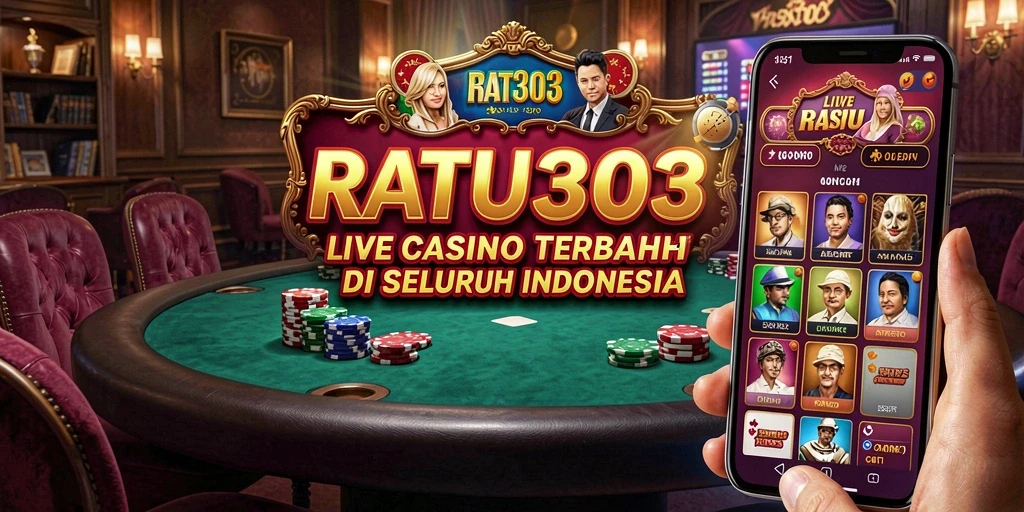 Screenshot gameplay RATU303 menampilkan suasana kasino langsung yang mendebarkan.
