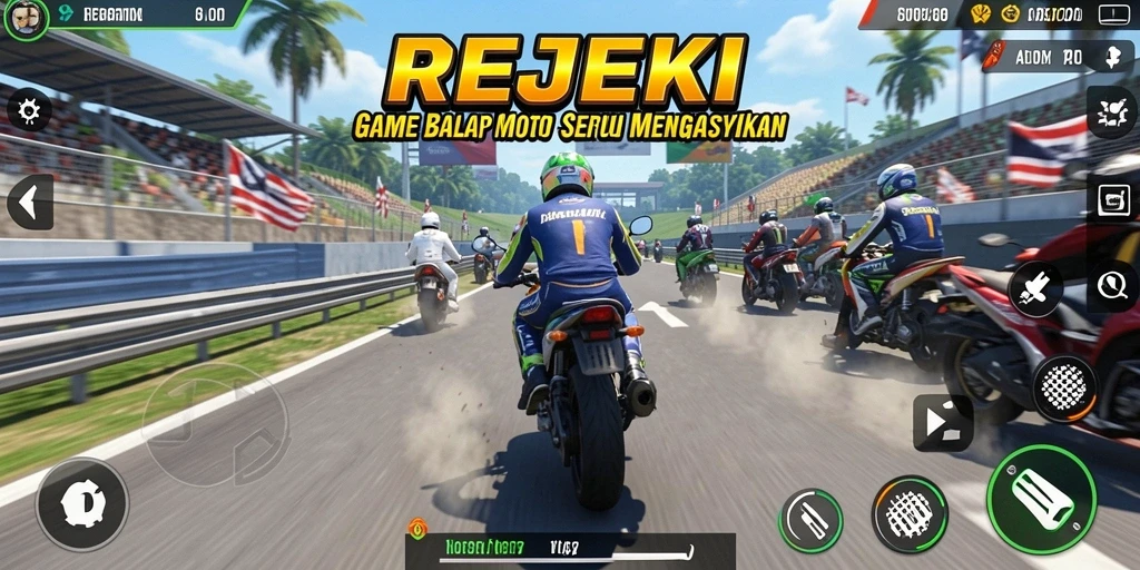 Gameplay menarik dengan balapan motor yang mendebarkan.