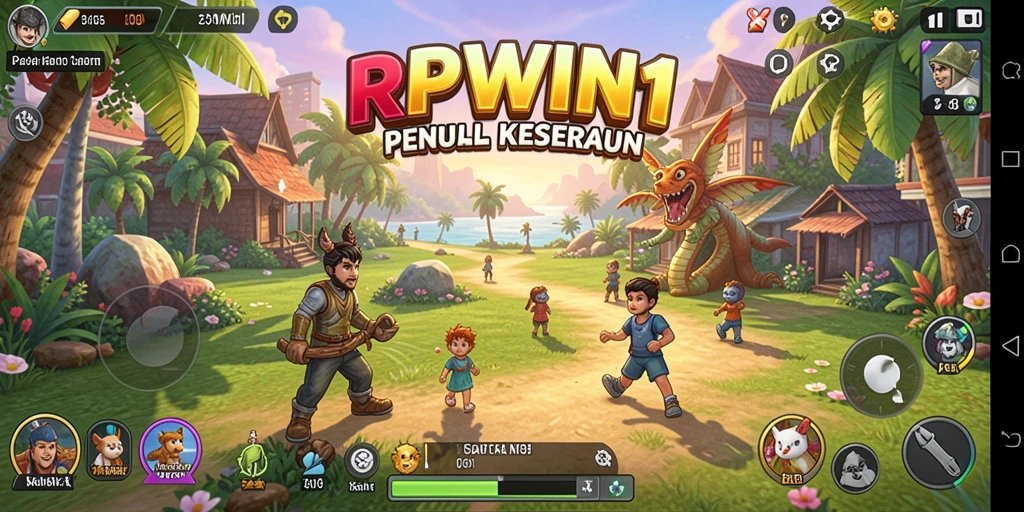Tampilan gameplay santai dari RPWIN1 yang ceria dan menghibur.