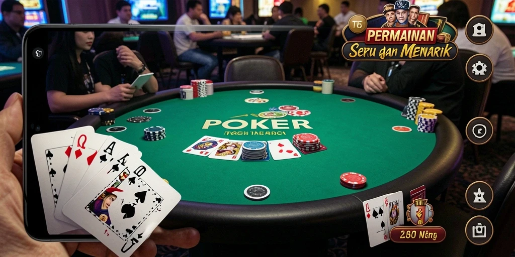 Screenshot gameplay T6 yang menampilkan aksi Poker seru.
